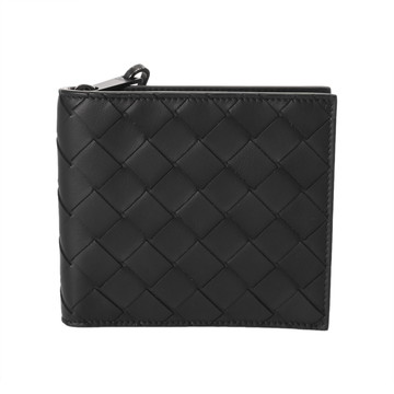 ボッテガ ヴェネタ イントレチャート ブラック レザー ユニセックス 財布 【中古】【purse】