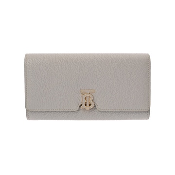 バーバリー TBコンチネンタルウォレット ライトグレー 8070435 グレインレザー レディース 財布 【中古】【purse】