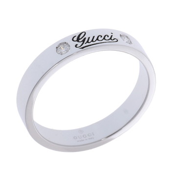 グッチ アイコンプリント リング 2PD シルバー K18ホワイトゴールド WG レディース ジュエリー 【中古】【jewelry】