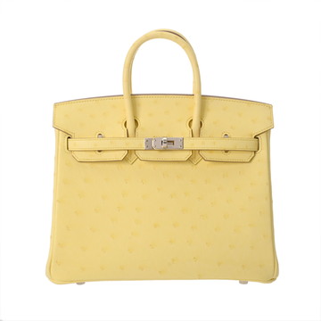エルメス バーキン 25 リモンチェッロ オーストリッチ レディース バッグ 【中古】【bag】