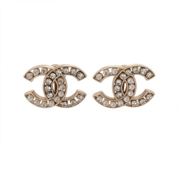 シャネル イヤリング ゴールド/ホワイト メタル/フェイクパール/ライトストーン レディース ジュエリー 【中古】【jewelry】