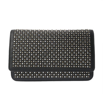 シャネル チェーンウォレット スタッズ ラインストーン ブラック A33814 レザー レディース バッグ 【中古】【bag】