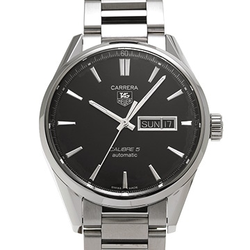 タグ ホイヤー カレラ キャリバー5 デイデイト WAR201A.BA0723 ブラック メンズ 時計 【中古】【wristwatch】