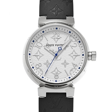 ルイ ヴィトン タンブール モノグラム QA114 ホワイト メンズ 時計 【中古】【wristwatch】