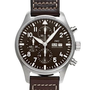 IWC パイロットウォッチ クロノグラフ アントワーヌ・ド・サンテグジュペリ IW377713 ブラウン メンズ 時計 【中古】【wristwatch】