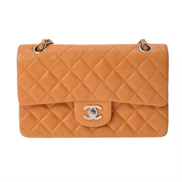 シャネル マトラッセ Wフラップ Wチェーンショルダー 23 オレンジ A01113 ラムスキン レディース バッグ 【中古】【bag】