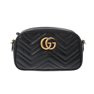 グッチ GGマーモント スモール カメラバッグ  ブラック 447632 213317 キルティングレザー レディース バッグ 【中古】【bag】