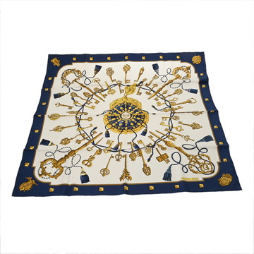 エルメス カレ 90 LES CLES THE KEYS RARE マルチカラー シルク100％ レディース 【中古】【other】