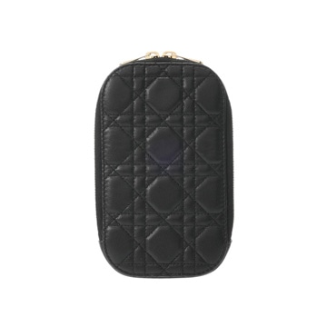 ディオール カナージュ Lady Dior Call in Dior  フォンホルダー  ブラック S08720NMJ_M900 ラムスキン レディース バッグ 【中古】【bag】