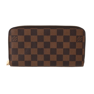 ルイ ヴィトン ダミエ ジッピーウォレット ブラウン N41661 ダミエキャンバス ユニセックス 財布 【中古】【purse】