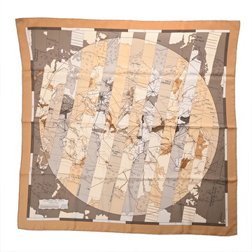 エルメス カレ 90 LE MONDE EST VASTE マルチカラー シルク100％ レディース 【中古】【other】