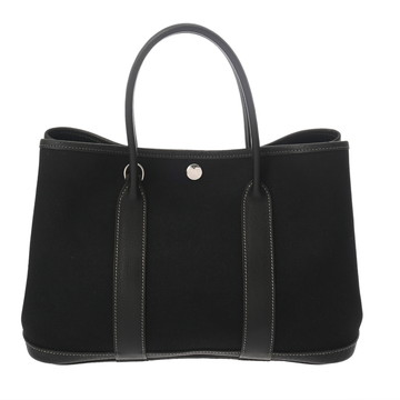 エルメス ガーデンパーティ TPM ブラック トワルオフィシエ/ブッフルスキッパー レディース バッグ 【中古】【bag】