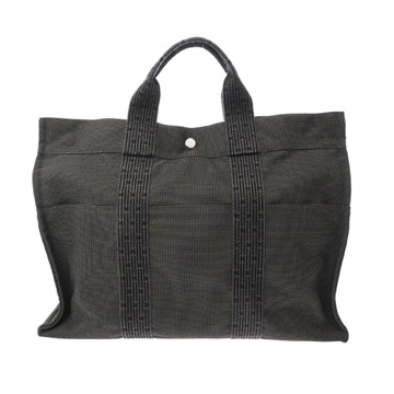 エルメス エールライン トート MM グレー キャンバス ユニセックス バッグ 【中古】【bag】