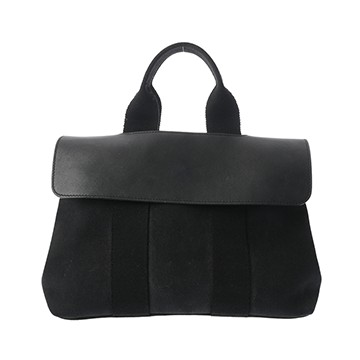 エルメス ヴァルパライソ PM ブラック トワルシェブロン/ヴォーグミ レディース バッグ 【中古】【bag】