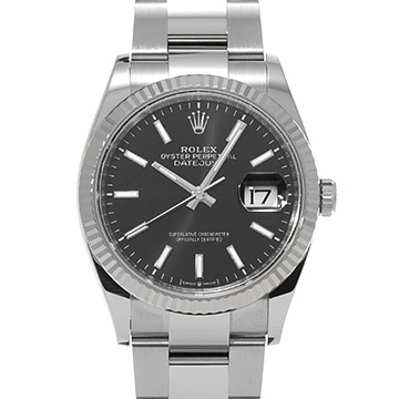 ロレックス デイトジャスト 36 126234 ブライトブラック メンズ 時計 【中古】【wristwatch】