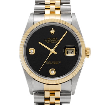 ロレックス デイトジャスト 16233 2BR ブラックオニキス/ダイヤモンド メンズ 時計 【中古】【wristwatch】