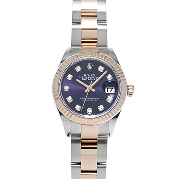 ロレックス デイトジャスト 279171G オーベルジーヌ/ダイヤモンド レディース 時計 【中古】【wristwatch】