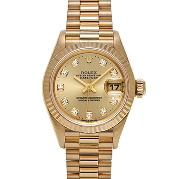 ロレックス デイトジャスト 69178G シャンパン/ダイヤモンド レディース 時計 【中古】【wristwatch】