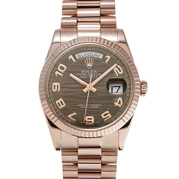 ロレックス デイデイト 118235F ブラウンウェーブ メンズ 時計 【中古】【wristwatch】