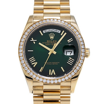 ロレックス デイデイト 36 128348RBR グリーンオンブレ メンズ 時計 【中古】【wristwatch】