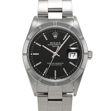 ロレックス オイスターパーペチュアル デイト 15210 ブラック メンズ 時計 【中古】【wristwatch】