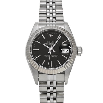 ロレックス デイトジャスト 79174 ブラック レディース 時計 【中古】【wristwatch】