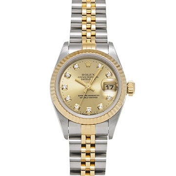 ロレックス デイトジャスト 69173G シャンパン/ダイヤモンド レディース 時計 【中古】【wristwatch】