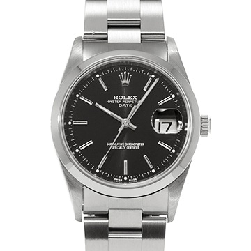 ロレックス オイスターパーペチュアル デイト 15200 ブラック メンズ 時計 【中古】【wristwatch】