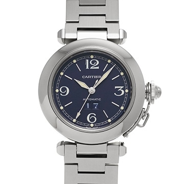 カルティエ パシャC ビッグデイト W31047M7 ブルー ユニセックス 時計 【中古】【wristwatch】