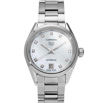 タグ ホイヤー カレラ キャリバー9 WBN2412.BA0621 ホワイトシェル/ダイヤモンド レディース 時計 【中古】【wristwatch】