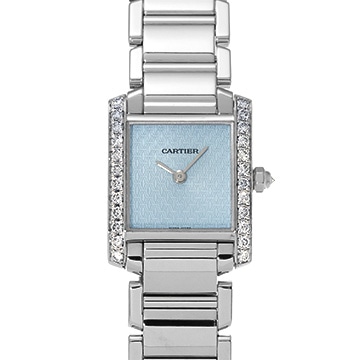 カルティエ タンクフランセーズ SM　 WE1019S3 ライトブルー レディース 時計 【中古】【wristwatch】