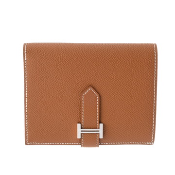 エルメス ベアン コンパクト ゴールド ヴォーエプソン ユニセックス 財布 【未使用】【purse】