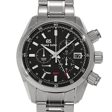 グランドセイコー スポーツコレクション スプリングドライブ クロノグラフ GMT SBGC203 ブラック メンズ 時計 【中古】【wristwatch】