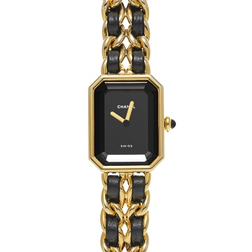 シャネル プルミエール L H0001 ブラック レディース 時計 【中古】【wristwatch】