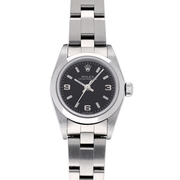 ロレックス オイスターパーペチュアル 76080 ブラック レディース 時計 【中古】【wristwatch】