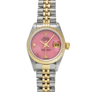 ロレックス デイトジャスト 69173 2BR ローズジャスパー/ダイヤモンド レディース 時計 【中古】【wristwatch】