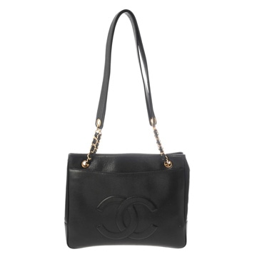 シャネル チェーントート ブラック キャビアスキン レディース バッグ 【中古】【bag】