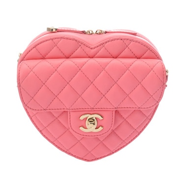 シャネル ハートシェイプ バッグ ピンク AS3191 ラムスキン レディース バッグ 【中古】【bag】