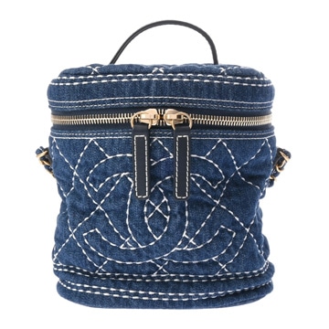 シャネル マトラッセ バニティ チェーンショルダー  ブルー AS1336 デニム レディース バッグ 【中古】【bag】