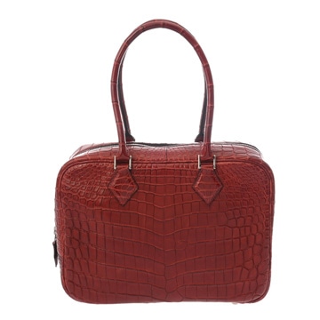 エルメス プリュム 28 ルージュアッシュ ニロティカスマット レディース バッグ 【中古】【bag】