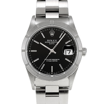 ロレックス オイスターパーペチュアル デイト 15210 ブラック メンズ 時計 【中古】【wristwatch】