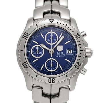 タグ ホイヤー リンク クロノグラフ CT2110.BA0550 ブルー メンズ 時計 【中古】【wristwatch】