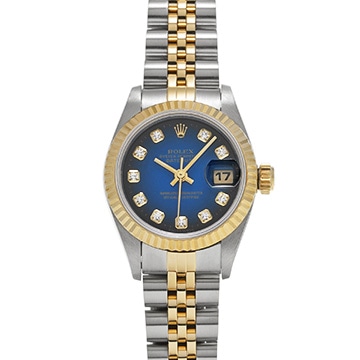 ロレックス デイトジャスト 69173G ブルー・グラデーション/ダイヤモンド レディース 時計 【中古】【wristwatch】