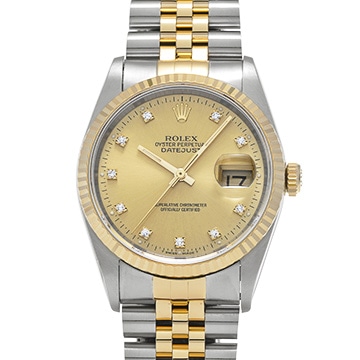 ロレックス デイトジャスト 16233G シャンパン/ダイヤモンド メンズ 時計 【中古】【wristwatch】