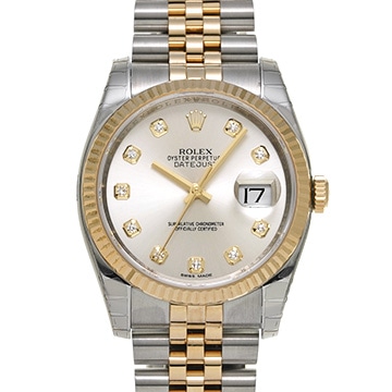 ロレックス デイトジャスト 116233G グレー/ダイヤモンド メンズ 時計 【中古】【wristwatch】