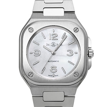 ベル＆ロス BR 05 ブラックスチール BR05A-S-MP-ST/SST ホワイトシェル ユニセックス 時計 【中古】【wristwatch】