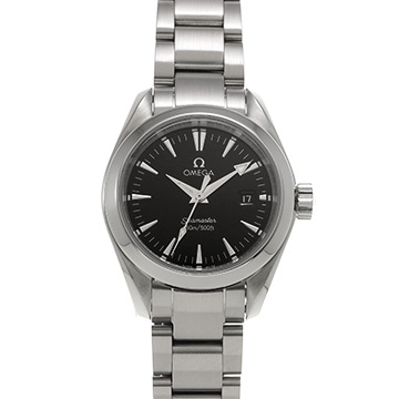 オメガ シーマスター アクアテラ クォーツ 2577.50 ブラック レディース 時計 【中古】【wristwatch】