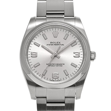 ロレックス オイスターパーペチュアル 114200 シルバー メンズ 時計 【中古】【wristwatch】