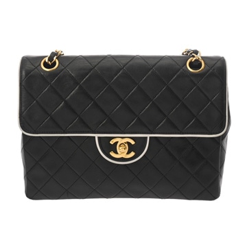シャネル マトラッセ SフラップWチェーンショルダー  ブラック ラムスキン レディース バッグ 【中古】【bag】