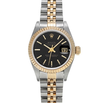 ロレックス デイトジャスト 79173 ブラック レディース 時計 【中古】【wristwatch】